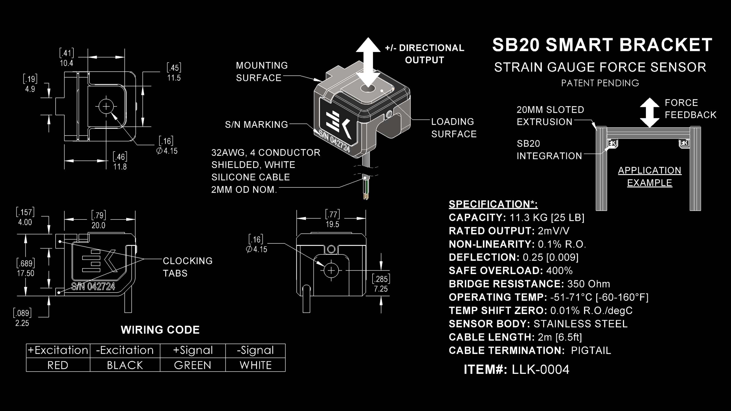 Smart Bracket Force Sensors specification